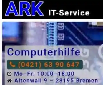 Besuche die Webseite von ARK IT-Service, entwickelt von hancke-design Screenshot: ARK IT-Service zeigt den Headerbereich