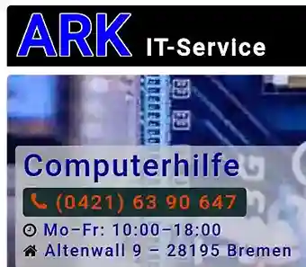 Screenshot der Firmenwebsite von ARK IT-Service Bremen