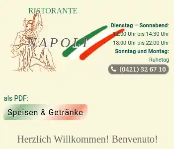 Screenshot der Website des Ristorante Napoli Bremen